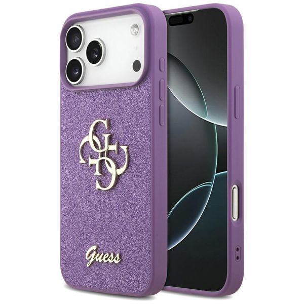 Etui Guess Fixed Glitter Big 4G do iPhone 17 Pro Max liliowy zdjęcie 1