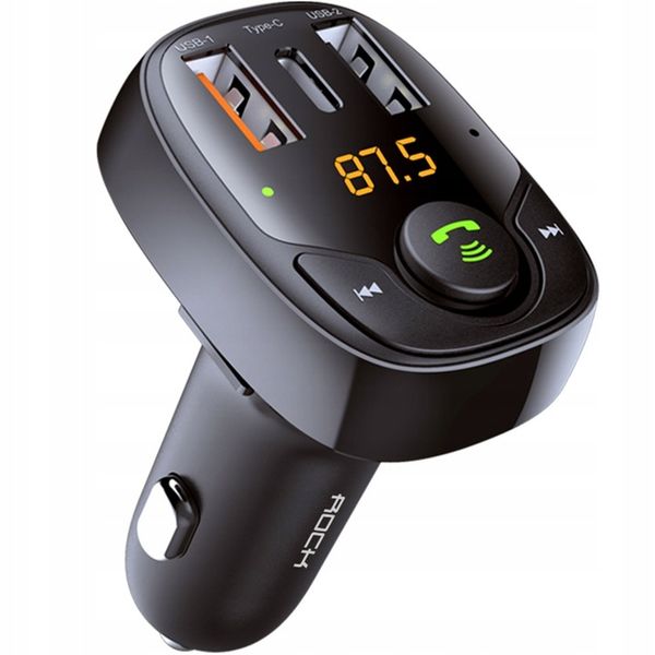 ROCK ŁADOWARKA SAMOCHODOWA DO SAMOCHODU AUTA TRANSMITER BT BLUETOOTH FM zdjęcie 5