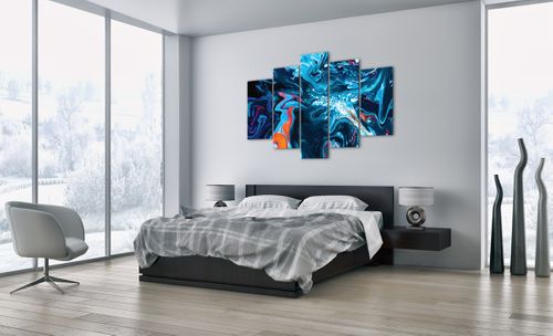 Obraz Na Płótnie - Abstrakcja Błękit  - 150X100 Cm - Ea150X100-4085 na Arena.pl