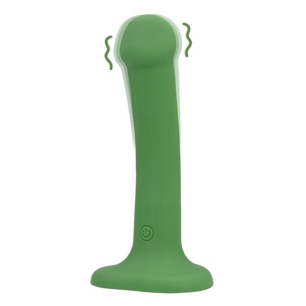 Non-Phallic Vibrating Dildo - Small - Forest Green zdjęcie 1