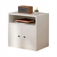 REGAŁ STOJĄCY BIAŁY Z 2 DRZWIAMI KOMODA SZAFKA NOWOCZESN SKANDYNAWSKI