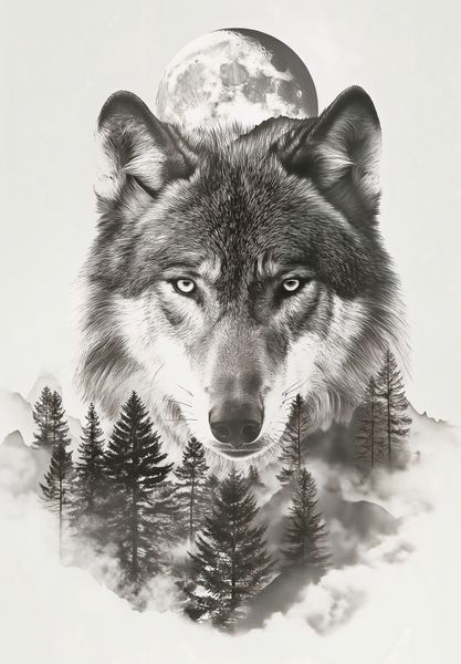 Plakat 68x98cm Wilczy Duch Lasu zdjęcie 1