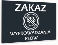Tabliczka znak informacyjny 40x30 Antracyt NIE WYPROWADZAĆ PSÓW Aluminiowa