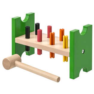 Kolorowa przebijanka drewno IKEA zabawka + młotek