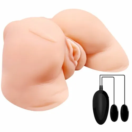 crazy bull real touch duo - model z wibracjami i siateczką, kolor naturalny na Arena.pl