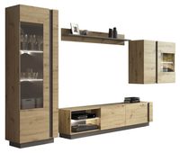 Meblościanka Arco Dąb artisan / Szary grafit