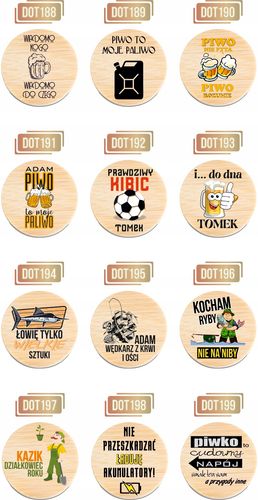 OTWIERACZ do piwa DREWNIANY personalizacja TWÓJ NAPIS WĘDKARZ Z KRWI I OŚCI na Arena.pl