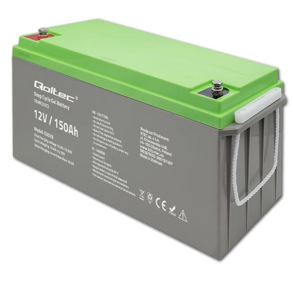 Qoltec Akumulator żelowy Deep Cycle 12V 150Ah zdjęcie 8