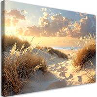 Obraz do salonu sypialni biura, Plaża i Wydmy o Zachodzie Słońca
