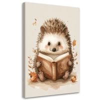 Obraz do pokoju dziecka niemowlaka, Jeż czytajacy książkę