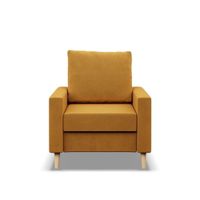 Fotel skandynawski, MILO, velvet, 75x92x92 cm, żółty | TYLETEGOTU