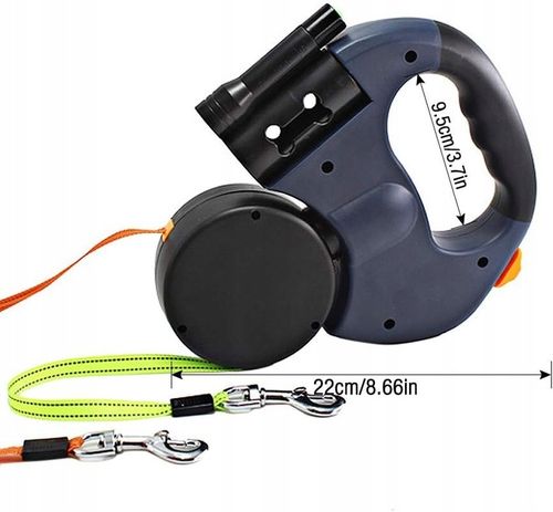 SMYCZ DLA PSA PODWÓJNA AUTOMATYCZNA NA 2 PSY Z BLOKADĄ LATARKA WORECZKI 3M na Arena.pl