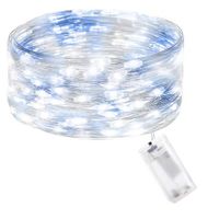 Lampki choinkowe 20 LED druciki mikro na baterie białe niebieskie