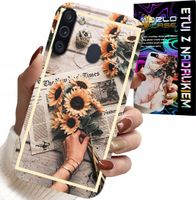ETUI DO SAMSUNG GALAXY A21 - KWIATISTY WZÓR SŁONECZNIK SŁONECZNIKI