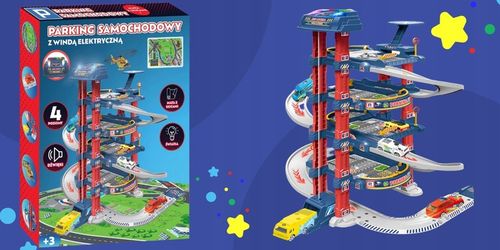 PARKING GARAŻ TOR SAMOCHODOWY Z WINDĄ DUŻY ZESTAW DLA DZIECI + AUTA na Arena.pl