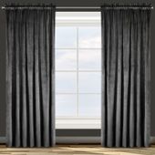 Zasłona gotowa na taśmie ROSA 140x270 Eurofirany czarna