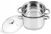 GARNEK do Gotowania Na PARZE Parę Parowar 3el 5L 24cm INDUKCJA Gaz 9243