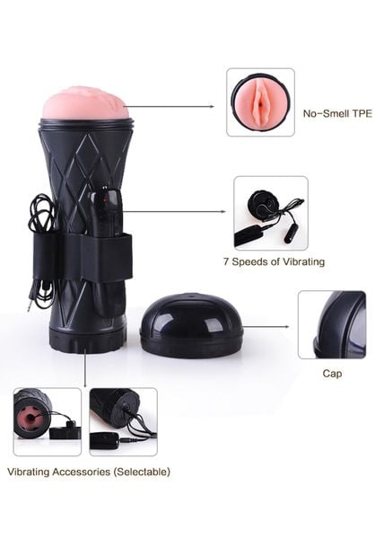 Sztuczna Pochwa Z Wibracjami Masturbator Latarka zdjęcie 6