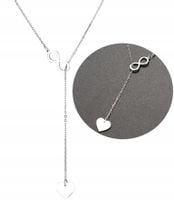 Damski Naszyjnik 18K Srebrny Stal Chirurgiczna