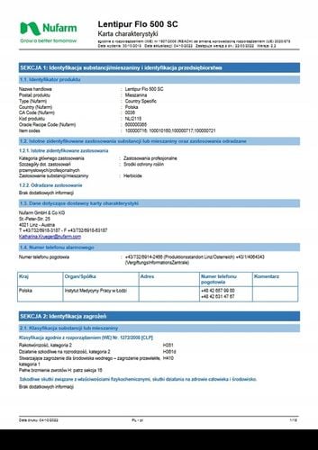 LENTIPUR FLO 500SC 1L NA MIOTŁĘ KOMOSĘ RUMIAN CHWASTY W ZBOŻACH na Arena.pl