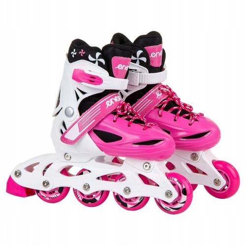 REGULOWANE ŁYŻWOROLKI WROTKI ŁYŻWY DLA DZIECI 4W1 ENERO 30-33 RÓŻOWE na Arena.pl