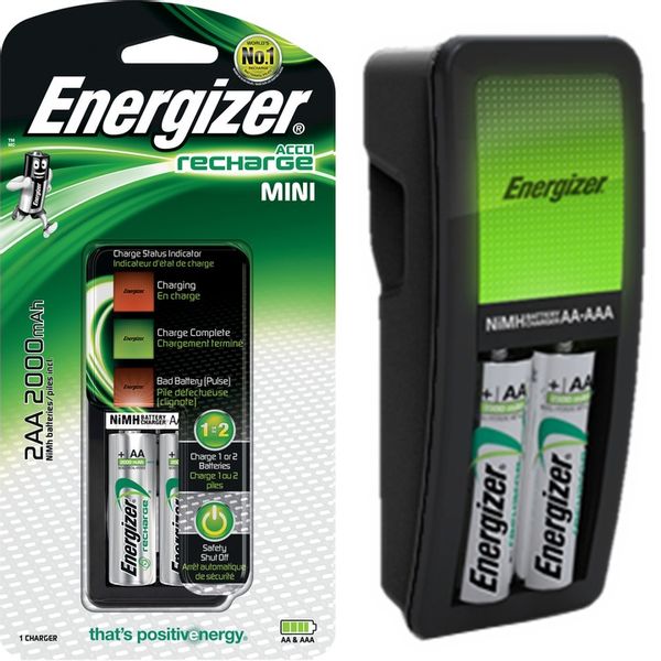 Ładowarka ENERGIZER Mini Baterii AAA R3 AA R6 + 2x Akumulatorki AA 2000mAh zdjęcie 2