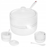 Cukierniczka z łyżeczką ceramiczna cukiernica SERCE 300 ml ORION 155401