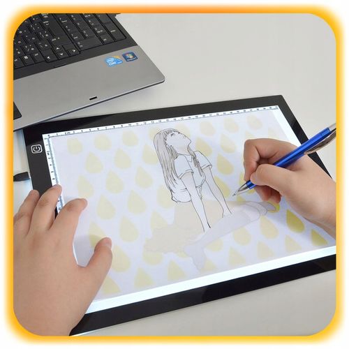 PODŚWIETLANA DESKA KREŚLARSKA LED TABLET GRAFICZNY DO RYSOWANIA A4 PREZENT na Arena.pl