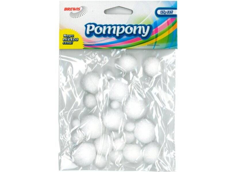 POMPONY POM04 10MM BREWIS BIAŁE zdjęcie 1