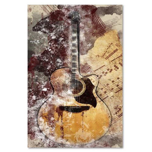 Obraz na płótnie - Do salonu Canvas, Abstrakcja gitara pastel 60x90 na Arena.pl