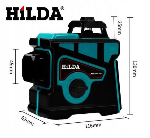 HILDA POZIOMICA 3D 12 LINII LASER KRZYŻOWY SAMOPOZIOMUJĄCY NIWELATOR TARCZA na Arena.pl