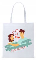 Walentynki Dla Dziewczyny Torba Eco Biała Shopper Z Nadrukiem Ze Zdjęciem