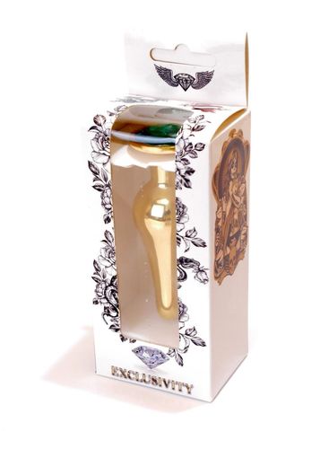 Plug-Jewellery Gold BUTT PLUG- Green na Arena.pl