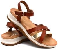 Sandały damskie JEZZI 25SD97-8519 - camelowe 40