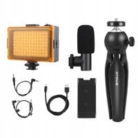 PULUZ ZESTAW DO NAGRYWANIA STATYW TRIPOD LAMPA LED MOCNY UCHWYT NA TELEFON