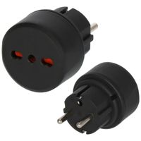 Adapter Podróżny Wtyczka Włochy Typ L do E/F Czarny Brennenstuhl