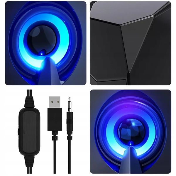 GŁOŚNIKI KOMPUTEROWE LED LAPTOP PC USB T-WOLF S5 zdjęcie 13