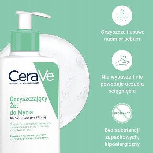 CeraVe, żel do mycia z ceramidami dla skóry normalnej i tłustej, 473 na Arena.pl