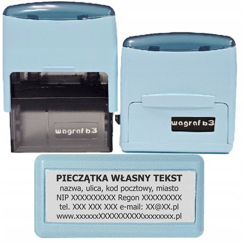 Pieczątka firmowa Wagraf B3s do 6 linii tekstu 12-kolorów obudowy na Arena.pl