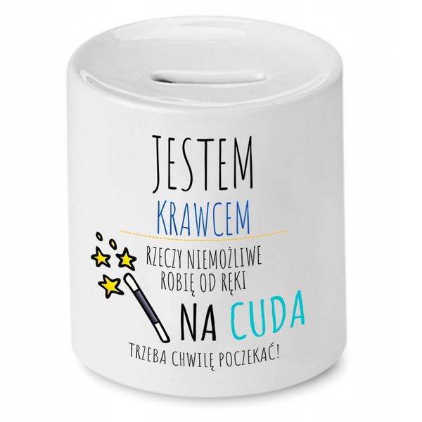 Skarbonka Dla Krawcowej Krawca Jestem Krawcem Z Nadrukiem Ze Zdjęciem zdjęcie 1