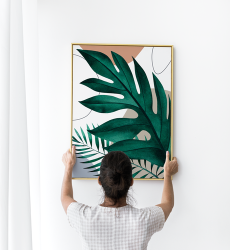 Plakat boho zielone liście 21x29,7 cm A4 na Arena.pl