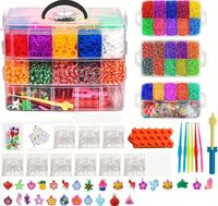 Gumki do Robienia Bransoletek Biżuterii Kuferek Duży Zestaw XXL 15000 Gumek