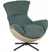 Fotel obrotowy z poduszką JASPER zielony wygodny wypoczynkowy salon