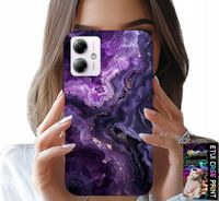 ETUI DO MOTOROLA MOTO G14 - FIOLETOWY MARMUREK MODNE KOBIECE + SZKŁO