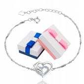 Bransoletka srebrna Serce dla dziewczynki rodowana