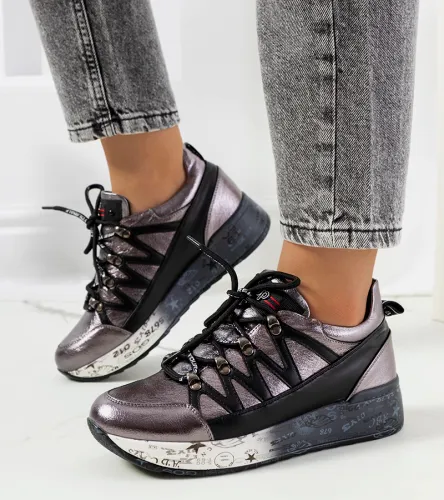 Szare metaliczne sneakersy Ballard 41 na Arena.pl