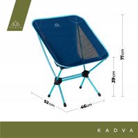 Krzesło turystyczne KADVA Sego Low niebieski OS Łatwy montaż Wytrzymałe