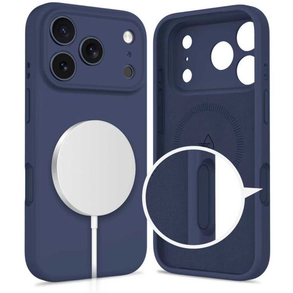 tech-protect silicone magsafe iphone 17 pro max deep blue zdjęcie 2