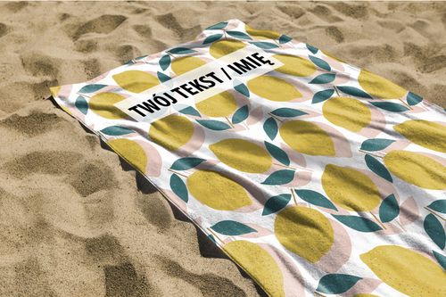 RĘCZNIK Cytrynki z twoim dowolnym tekstem 150x75cm 012I na Arena.pl