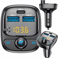 Transmiter Bluetooth samochodowy ładowarka USB USB-C radio odtwarzacz MP3